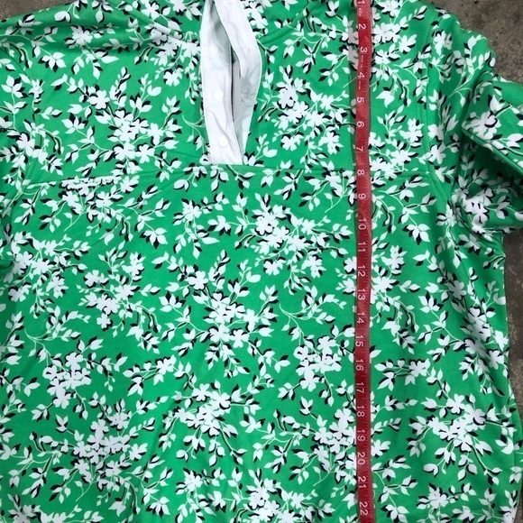 Draper James Lands' End Women's Serious Sweats Snap Neck Pullover Pale Green - Picture 5 of 5